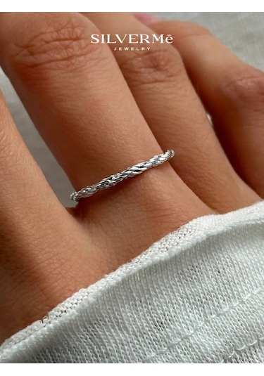 Sılverme Gümüş Örgü Yüzük 925 Ayar İnce 269786124 Gümüş