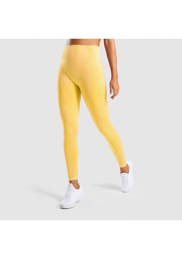 Symbee Kadınlar İçin Sarı Yoga Eğitimi Taytları - Geniş Baskılı Bel Ve Dar Kesim - Esnek Nilon Malzeme - Spor Ve Günlük Kullanıma Uygun Sarı