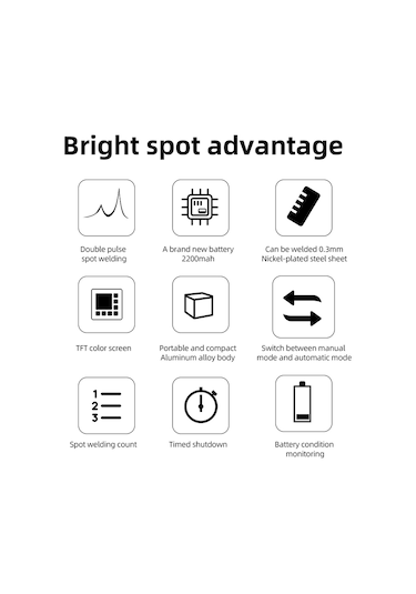 Vkemall Punta Kaynak Makinesi Çeşitli Pil Tipleri Ve 0,1-0,3 Mm Nikel Levha Kaynaklamak İçin Çift Darbe Çok Renkli