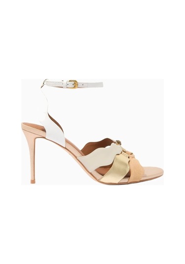 Kurt Geiger Sun Wave %100 Deri Lüks Tasarın Kadın Sandalet Gold