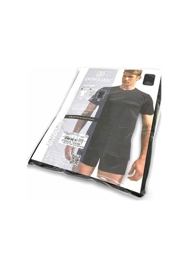 Josejuan 2'li Erkek Atlet Sıfır Yaka Yarım Kollu Koton Likralı 1300-2'li Siyah