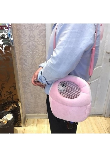 Dm Cbtx Küçük Evcil Hayvan Çantası Hamster Taşıyıcı Saf Renk Tasma Seyahat Çantası, M Boyut Yeşil