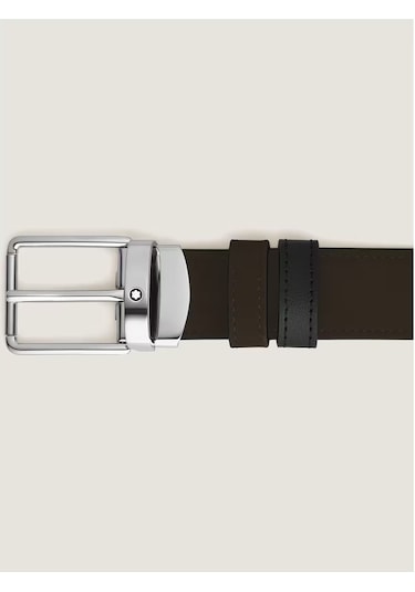 Montblanc Everyday Kahverengi - Siyah 30 Mm Çift Taraflı Deri Kem