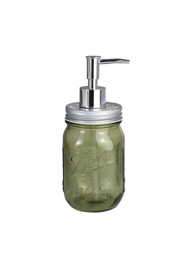 Cam Sıvı Sabunluk,çiçek Desenli Koyu Yeşil 8x8x10cm 420ml