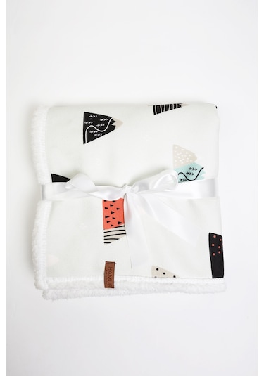 Fluffy Bebek Battaniyesi 80x100 Cm Poyraz Kundak Puset Çift Taraflı Koyun Tüyü Battaniye