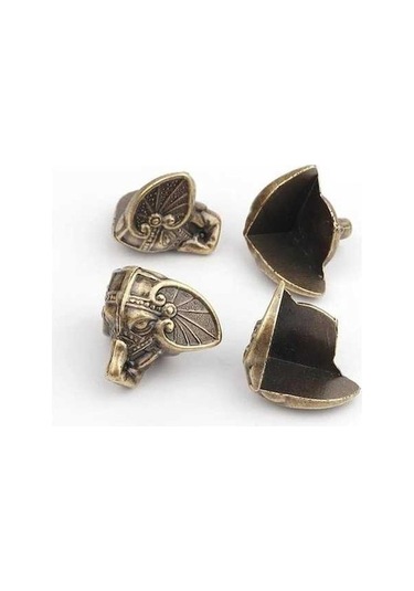 Flybuy Bosphorusboutique Vintage Takı Sandığı, Plastik, 4 Adet, Bronz Bacak, 28x23mm, Antika Dekorasyon -