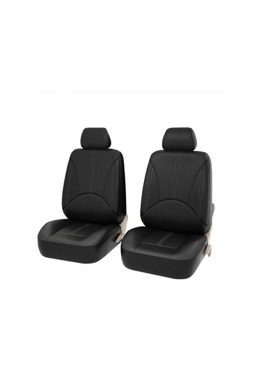 Youmex Kara Pu Deri Araba Koltuk Kılıfı, Evrensel Uyumlu, Dört Mevsim Kullanıma Uygun, 4'lü Set, Koltuk Koruması Ve İç Dekorasyonu
