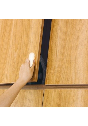 Tutacak Seti Yapışkanlı Sürgülü Kapı Kolları, Pencere Kolları - Beyaz + Gri 4 Adet.