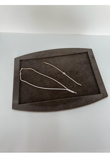 Yerli Üretim Süet Kumaş Kahve Renk Kolye Ucu Küpe Yüzük Takı Serv Kahverengi