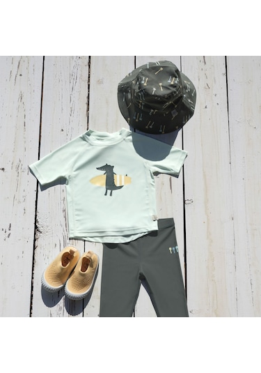 Lassig Crocodile Uv Korumalı Kısa Kollu Mayo Tişört Sea Foam Açık Mavi