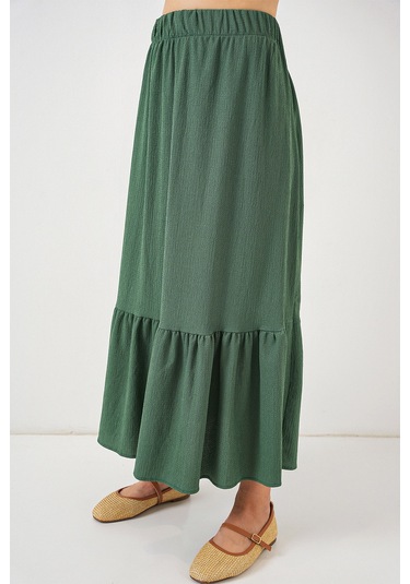 1886 Uzun Örme Etek - Zümrüt Yeşili Zümrüt Yeşili
