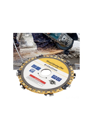 Gajeena 125mm Açımlı Taşlama Zincirli Disk, Ahşap, Lamine, Metal Kesim Ve Taşlama İçin Uyumlu, 22mm Çaplı Açımlı Taşlama Yedek Parçası