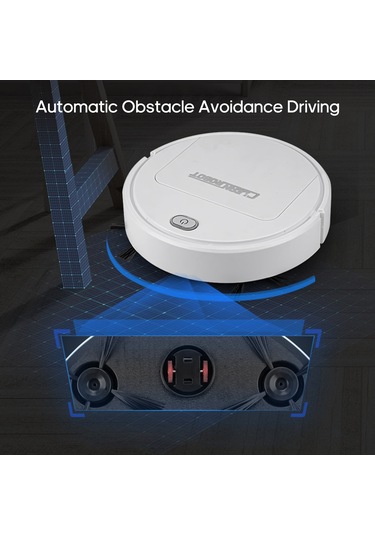Youtek Gs250 Beyaz Akıllı Ev Robotu: Süpürme, Mopping Ve Emme 3'ü Birinde, Otomatik Engellere Kaçınma, 90 Dakika Kullanim Süresi Beyaz