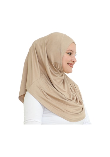 Hazır Giyim Türban Yumuşak Başörtü Şal - Koyu Vizon Koyu Vizon