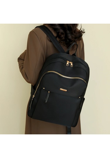 Lixiaqu01 Naylon Sırt Çantası Kadın Dönüştürülebilir Omuz Siyah