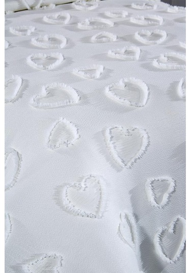 Çeyiz Diyarı Pure Love 2 Parça Tek Kişilik Pike Takımı Krem Krem