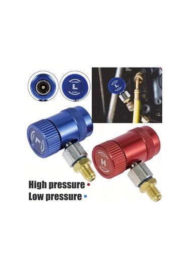 Xuweiwei 2 Adet R1234yf Hızlı Bağlantı Hava Kondisyonu Yüksek Düşük Hızlı Değişim Pilsiz