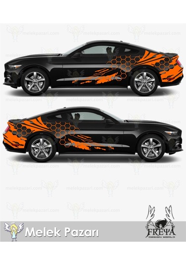 300X90-Petek Yan Gövde Oto Sticker, Petek Araba Stickerı