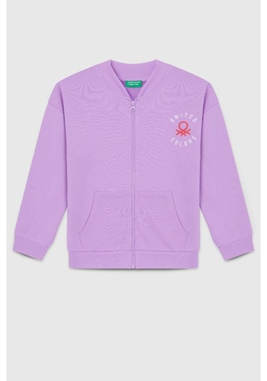 United Colors Of Benetton Kız Çocuk Bnt-g23334 Sweatshirt Lila-1916 Lila