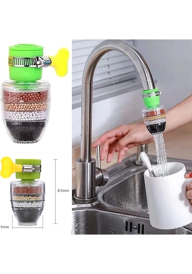5 Kat Arıtma Musluk Başlığı Filtresi Su Tasarrufu Mutfak Bataryas