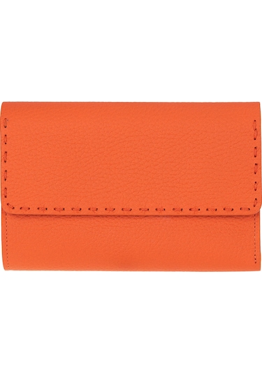 Bloominbag Arc Wallet Terracotta Pebble Hakiki Deri Kartlıklı Manyetik Cüzdan Turuncu