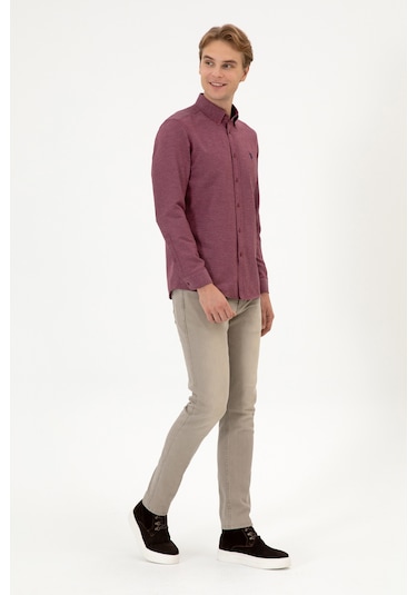 U.s. Polo Assn. Erkek Bordo Gömlek Basic 50316723-vr014 Bordo