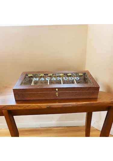 Lubinski İtaly Macanudo Camlı Humidor Puro Kutusu Kahve 200's