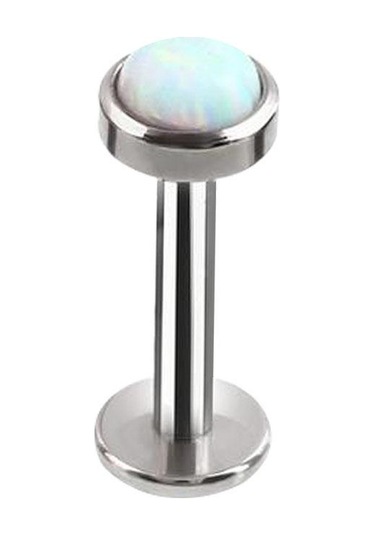 Beyaz 1 Adet 16g Opal Saplama Küpe G23 Titanyum Küçük Kulak Kemik Tırnak Piercing İç Dişli Dudak Vidası