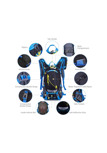 Neevoyu Spor Sırt Çantası - Yağmurluklu, Hidrasyonlu, Bisiklet Ve Kask Ağı İçin 26x22x45 Cm Turuncu