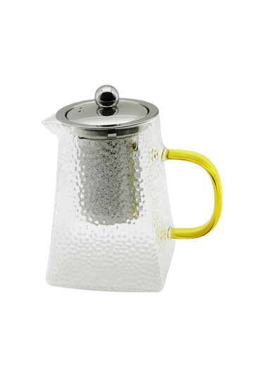 Kare Kabartmalı - Borosilikat Cam Demlik 550ml 5365 Çok Renkli