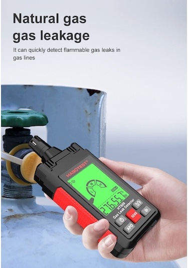 Lepmerk Habotest Ht609 Gaz Kaçak Dedektörü Lcd Ekranlı Yanıcı Siyah Kırmızı