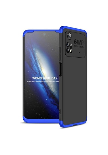 Xiaomi Poco M4 Pro 4g Kılıf Zore Ays Kapak Siyah-Mavi