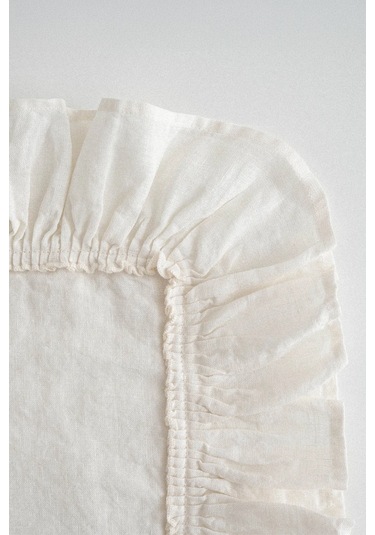 Ecocotton Miranda Krem Çift Kişilik Keten Nevresim Takımı Krem