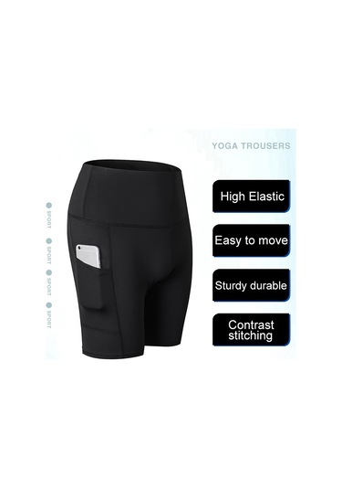 Skycity Kadın Spor Şortu - Yüksek Bel, Yan Cep, Nefes Alabilir, Hızlı Kuruma, Esnek, Koşu Ve Antrenman İçin Gri