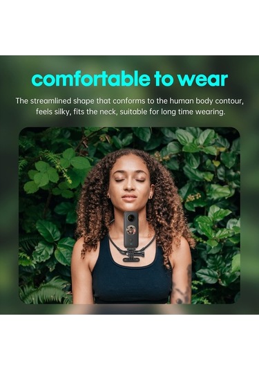 Pazly Startrc Boyun Askısı Kamera Tutucu Siyah Gopro Insta360 Djı Uyumlu Dikey Yatay Montaj Telefon Klipsi