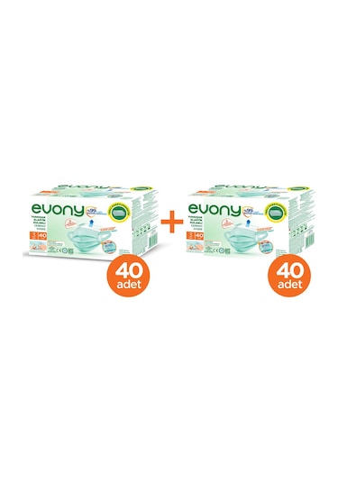 Evony Yumuşak Elastik Kulaklı Tekli Paketlenmiş Cerrahi Maske 80