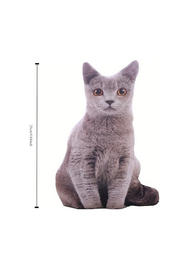 Lemestar Sevimli 3d Kedi Şekilli Yumuşak Yastık - Rahat Uyku Ve Dekor İçin Mükemmel Kahverengi