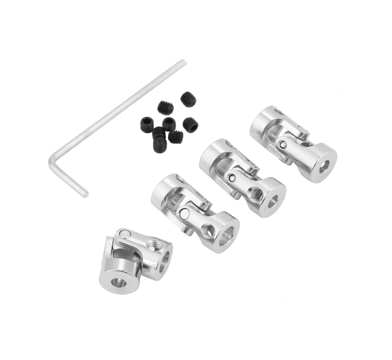 Tenfowee 4 Adet Metal Universal Eşleşme 3 5mm İç Çap , 23mm Uzunluk, 11mm Dış Çap - Model Araç, Gemi, Robot İçin Dönel Hareket Vites Bağlantısı