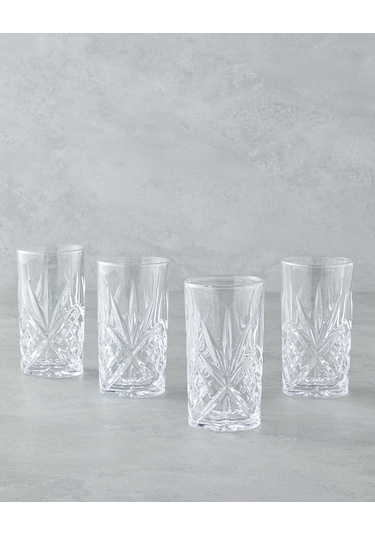 English Home Cosmic Cam 4'lü Bardak 320 Ml Şeffaf