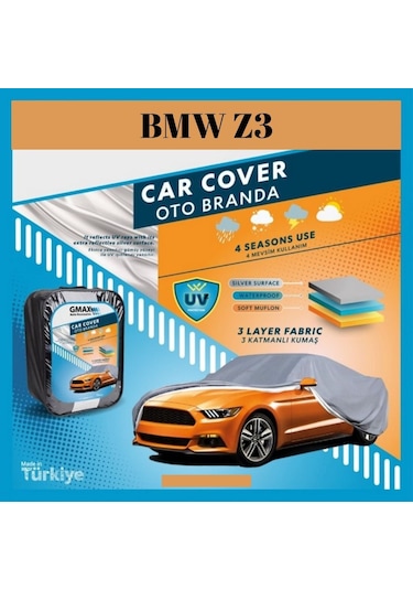 BMW Z3 Uyumlu Oto Branda Su Geçirmez 4 Mevsimlik Araç Örtüsü Araba Brandası