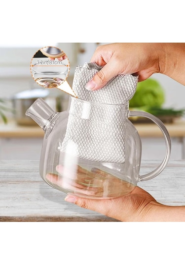 1000 Ml Bambu Kapaklı Isıya Dayanıklı Cam Demlik Cam Sürahi Şeffaf