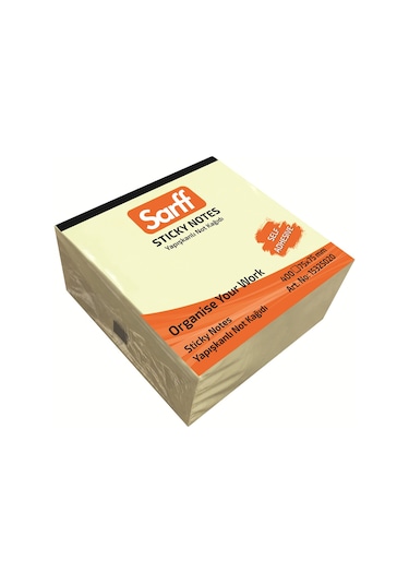 Sarff 75 x 75 MM Sarı Küp Not Kağıdı 400 yp