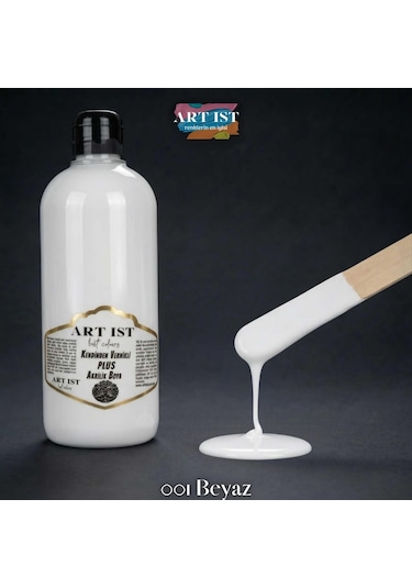 Kendinden Vernikli Plus Vernikli Akrilik Boyalar - 001 Beyaz Ahşap, Taş Tozu, Hobi, Dıy