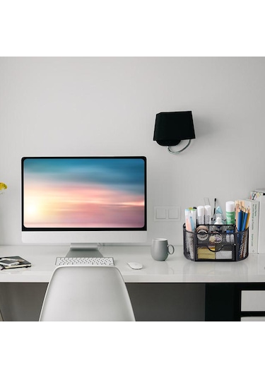 Ganzhoushop Ev Ve Ofis İçin Şık Metal Örgü 9 Bölmeli Masa Düzenleyiciblue