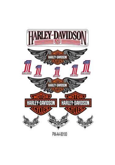 Sticker Seti Sponsor Harley Davıdson Ekipman Kask Motorsiklet 05 Nötr