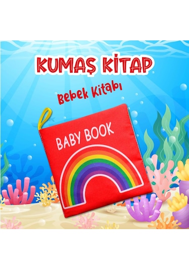 Tox İngilizce Renkli Bebek Kumaş Sessiz Kitap E120 - Bez Kitap