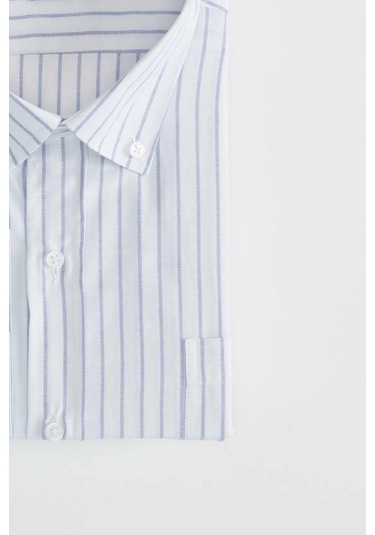 Tudors Battal Boy Büyük Beden Çizgili Erkek Gömlek-31533-çok Renkli Çok Renkli