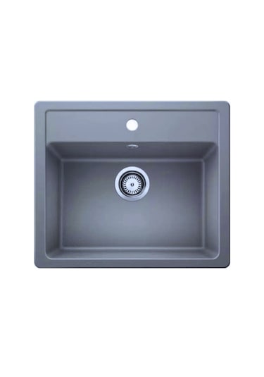 Simpex Tek Göz Tezgah Üstü&tezgaha Sıfır Uyumlu Antrasit 58x50cm