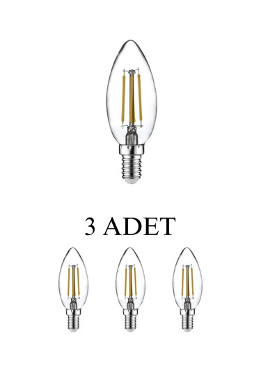 Horoz 001-013-0004 Filament Led Ampul 4w E14 Duy Beyaz Işık - 3 Lü Paket