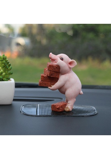 Homyl Minyatür Domuz Heykelcik Sevimli Ev Stil-a-8.5x5x10cm
